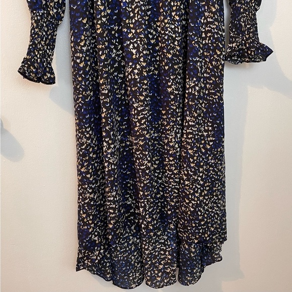 Nanette Lepore Smocked Waist Hi-Lo Midi Dress in Size 12 - Picture 5 of 11